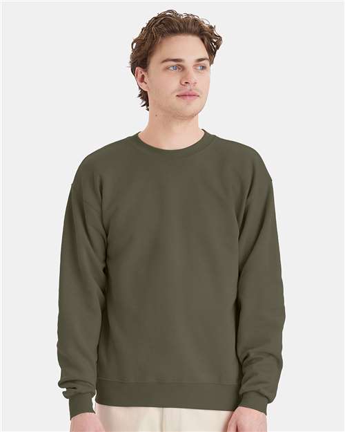 Custom Embroidered - Hanes - Unisex EcoSmart® Crewneck Sweatshirt - Fatigue Green - P160