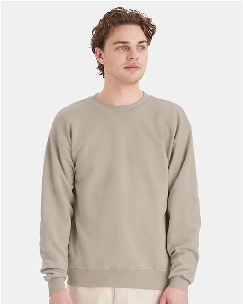 Custom Embroidered - Hanes - Unisex EcoSmart® Crewneck Sweatshirt - Sand - P160