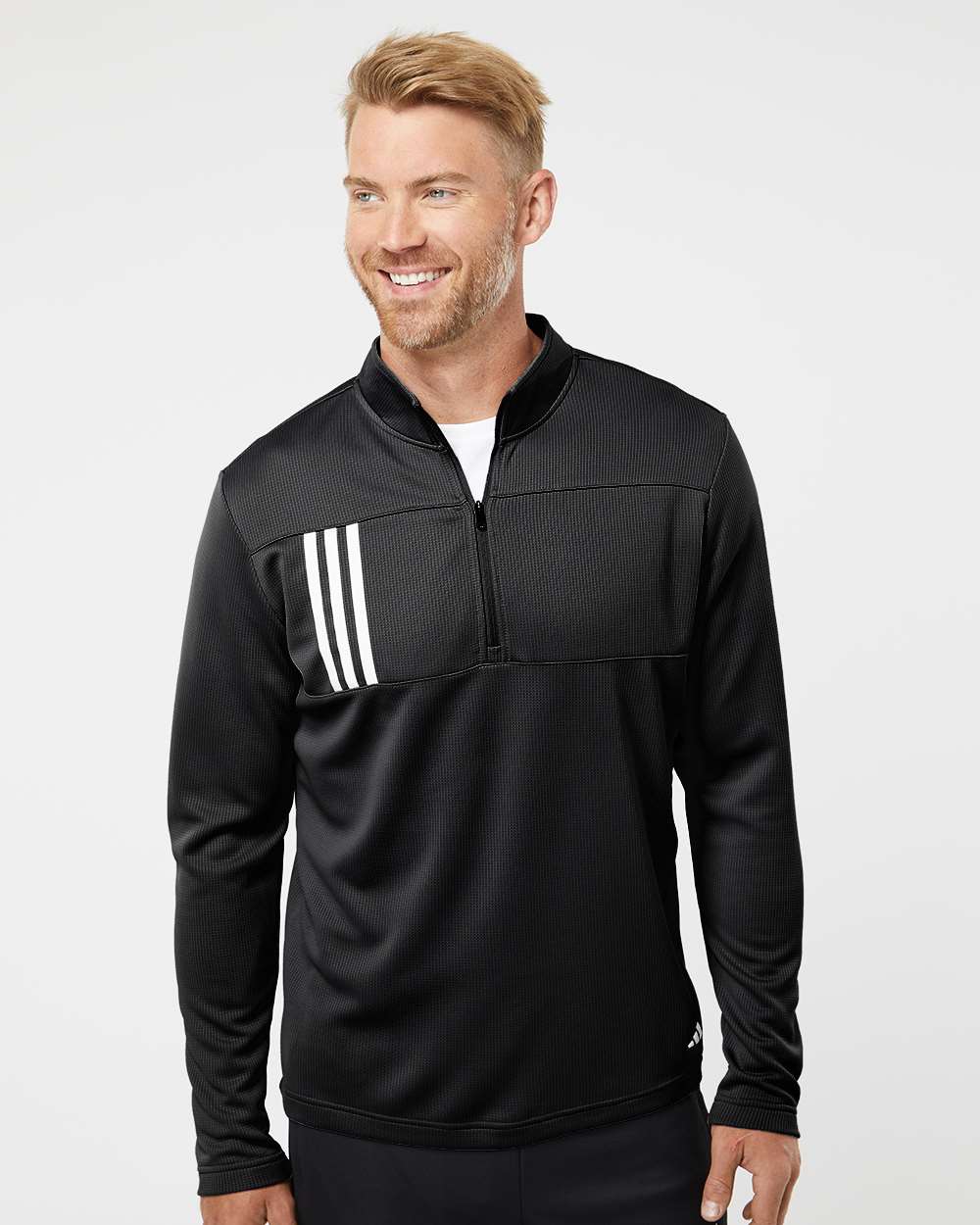 Custom Embroidery - Adidas - 3-Stripes Double Knit Quarter-Zip Pullover - A482