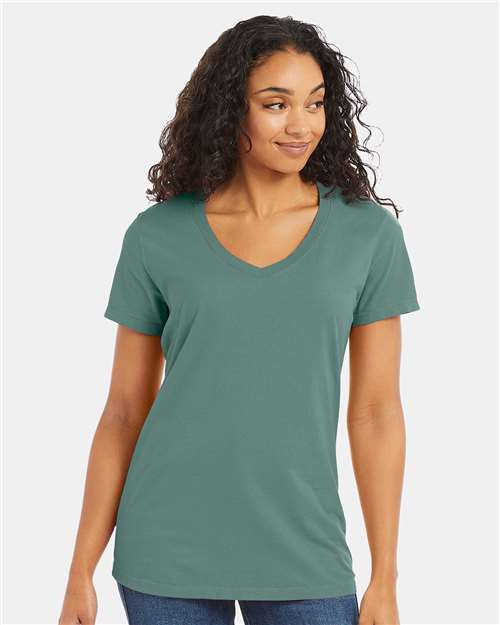 Custom Embroidered - ComfortWash by Hanes - Women's Garment-Dyed V-Neck T-Shirt - GDH125