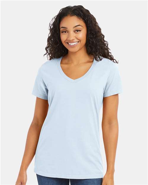 Custom Embroidered - ComfortWash by Hanes - Women's Garment-Dyed V-Neck T-Shirt - GDH125