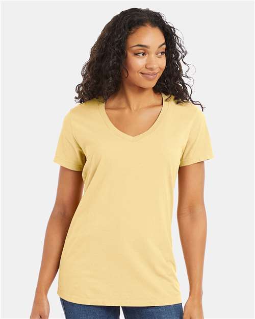 Custom Embroidered - ComfortWash by Hanes - Women's Garment-Dyed V-Neck T-Shirt - GDH125