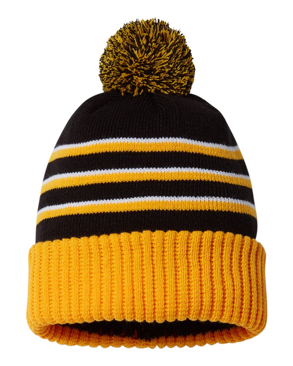 Custom Embroidery - Richardson - Stripe Pom Cuffed Beanie - 134