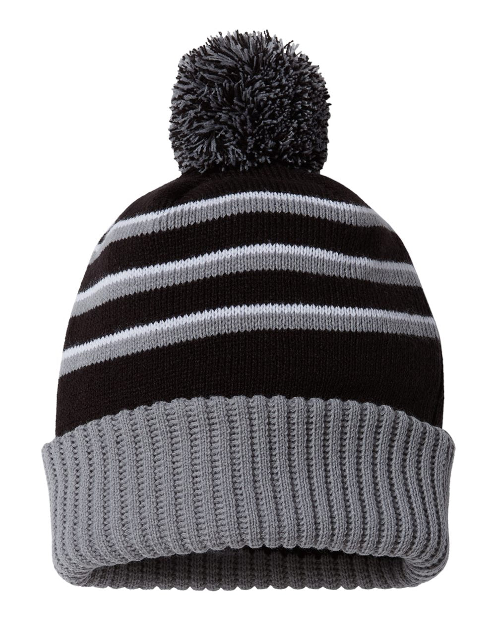 Custom Embroidery - Richardson - Stripe Pom Cuffed Beanie - 134