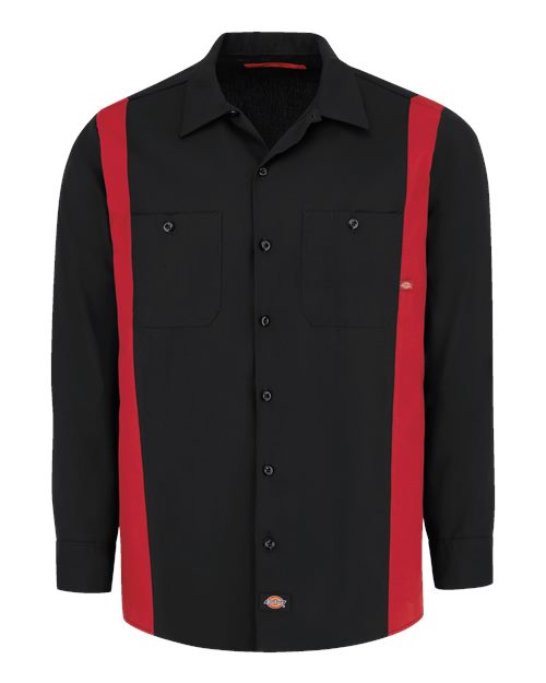 Custom Embroidered - Dickies - Men's Tall Industrial Colorblocked Long Sleeve Shirt - 5524T