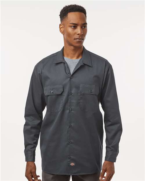 Custom Embroidered - Dickies - Men's Tall Long Sleeve Work Shirt - 5574T