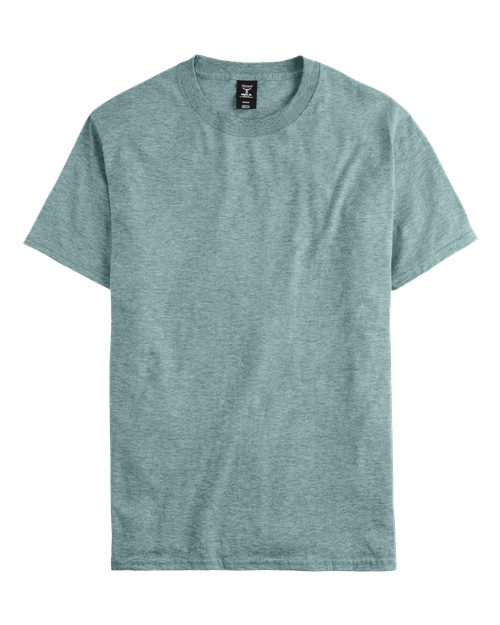 Custom Embroidered - Hanes - Beefy-T® T-Shirt - Clean Mint Pepper Heather - 5180