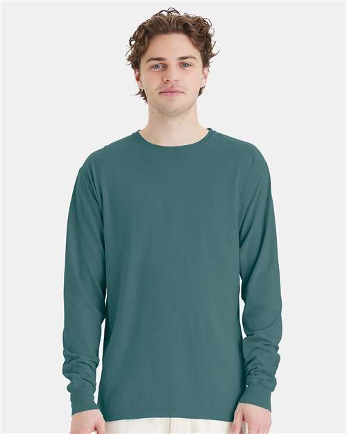 Custom Embroidered - ComfortWash by Hanes - Unisex Garment-Dyed Long Sleeve T-Shirt - Cactus - GDH200