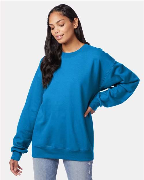 Custom Embroidered - Hanes - Unisex Ultimate Cotton® Crewneck Sweatshirt - Teal - F260