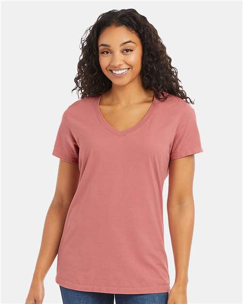 Custom Embroidered - ComfortWash by Hanes - Women's Garment-Dyed V-Neck T-Shirt - GDH125