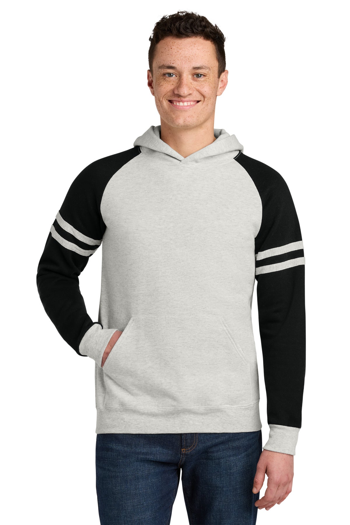 Custom Embroidery or DTF Print - Jerzees ® Unisex NuBlend ® Varsity Colorblock Hooded Sweatshirt 97C