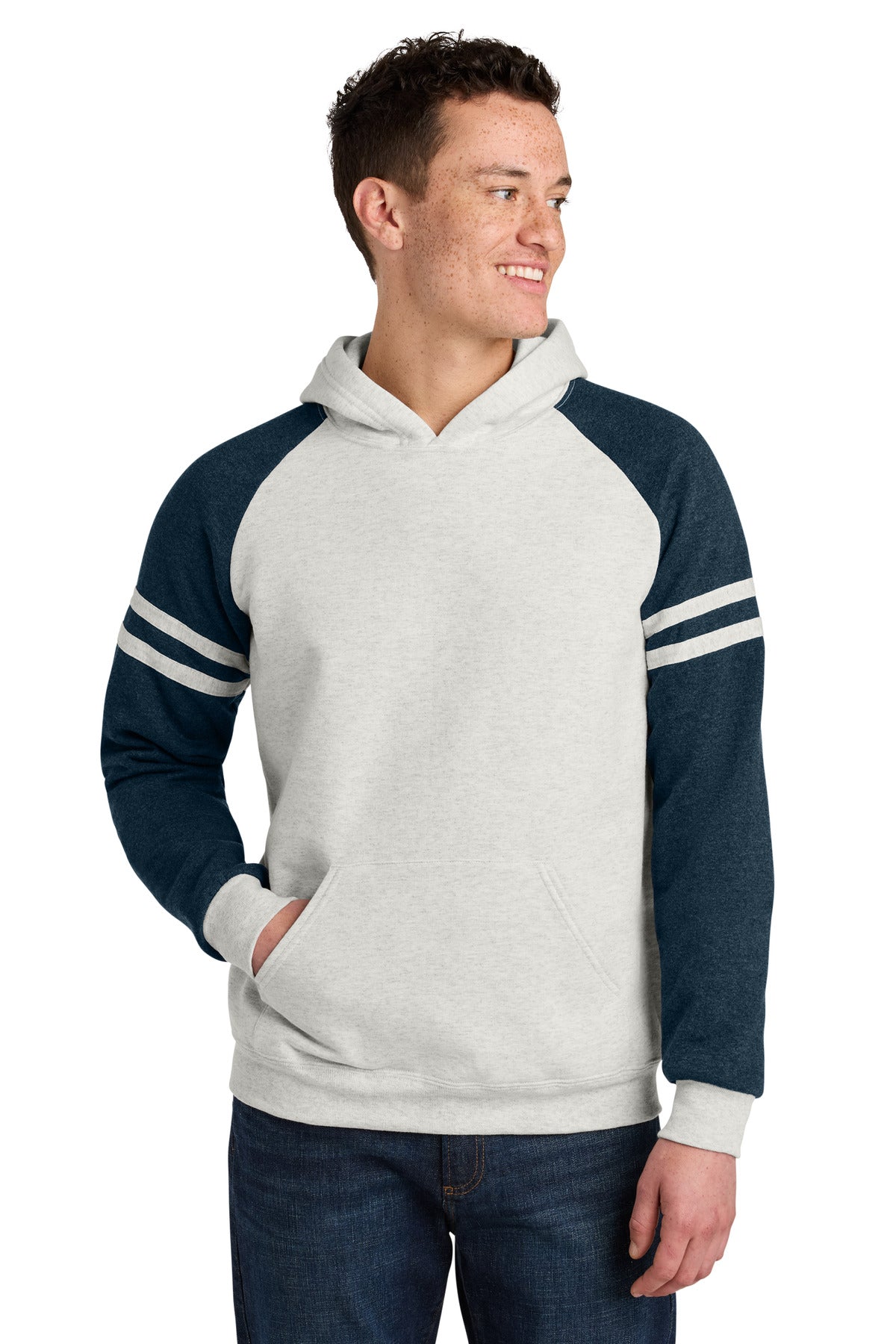 Custom Embroidery or DTF Print - Jerzees ® Unisex NuBlend ® Varsity Colorblock Hooded Sweatshirt 97C