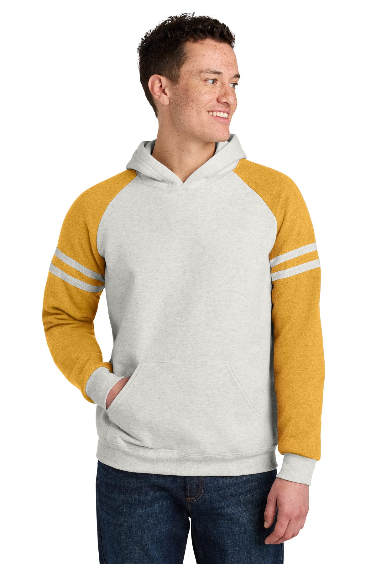 Custom Embroidery or DTF Print - Jerzees ® Unisex NuBlend ® Varsity Colorblock Hooded Sweatshirt 97C