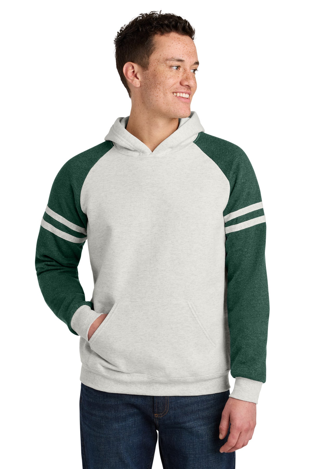Custom Embroidery or DTF Print - Jerzees ® Unisex NuBlend ® Varsity Colorblock Hooded Sweatshirt 97C