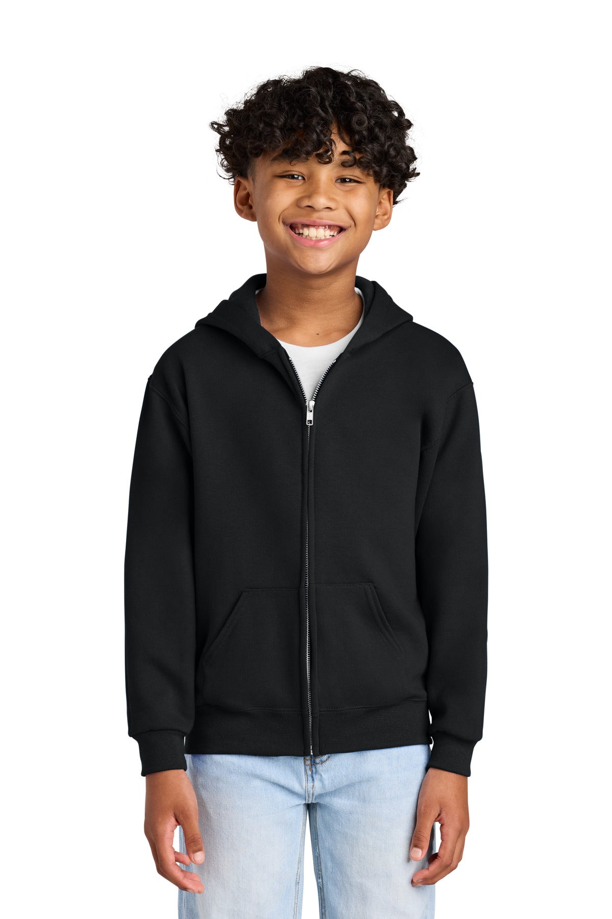 Custom Embroidery or DTF Print - Jerzees ® - Youth NuBlend ® Full-Zip Hooded Sweatshirt. 993B