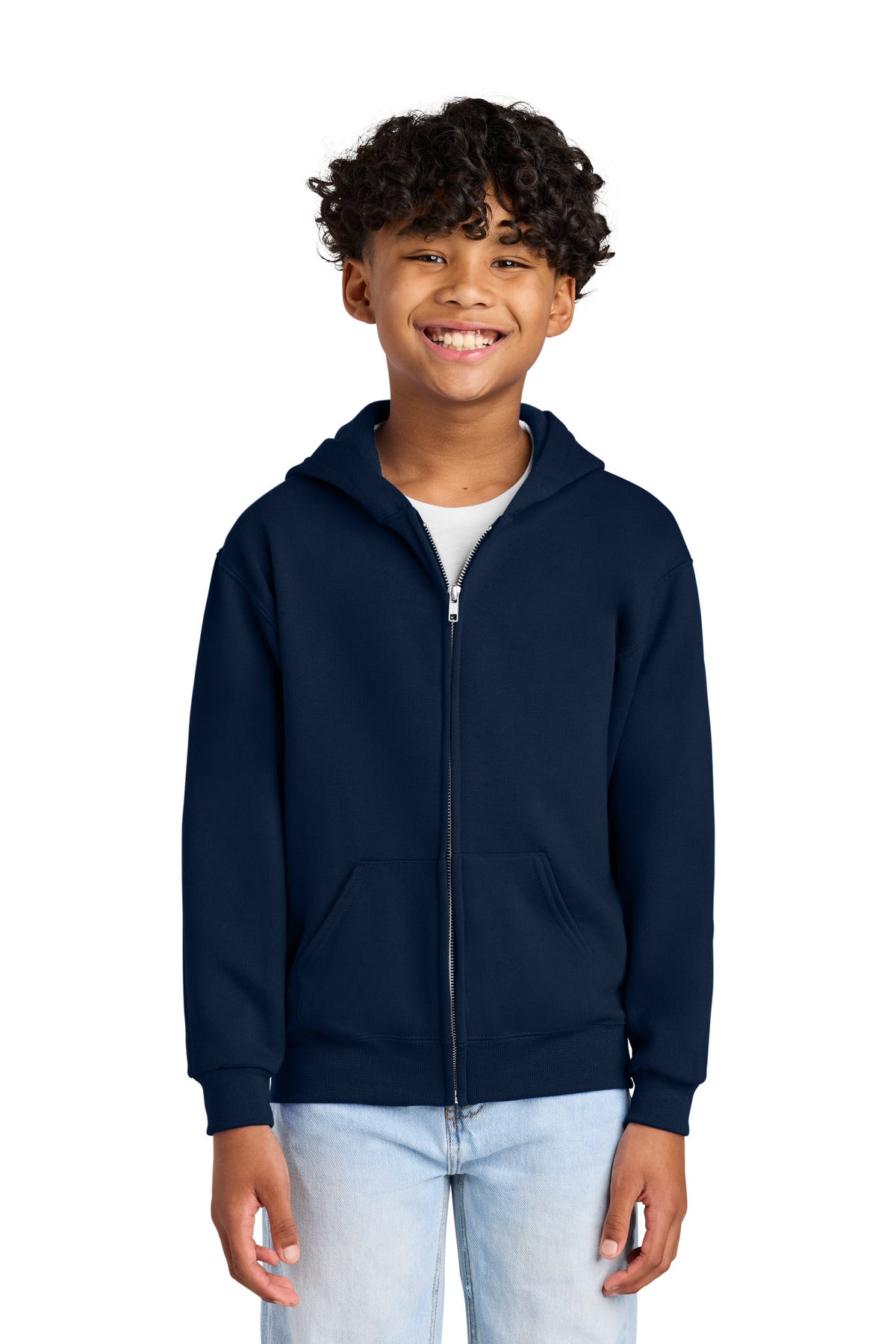 Custom Embroidery or DTF Print - Jerzees ® - Youth NuBlend ® Full-Zip Hooded Sweatshirt. 993B