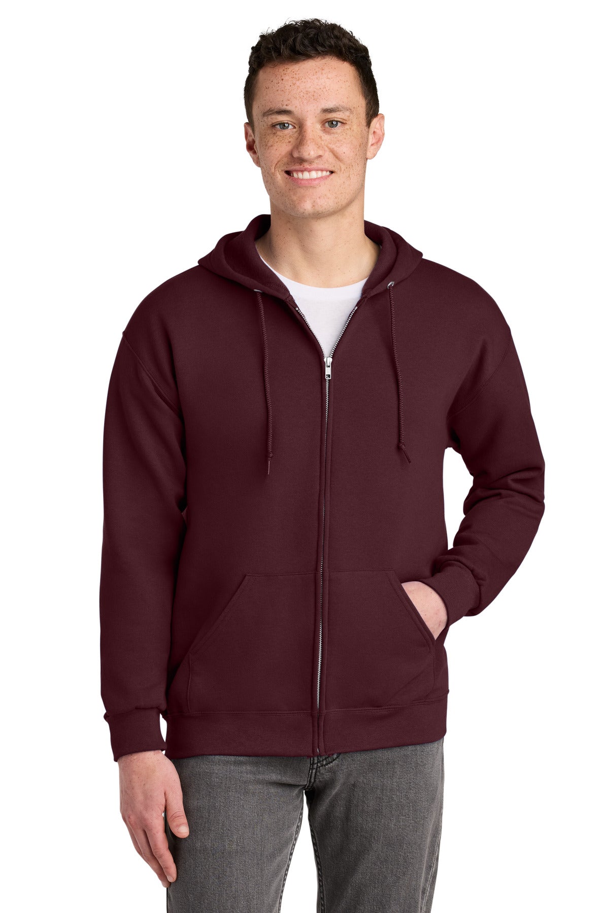 Custom Embroidery or DTF Print - Jerzees ® - NuBlend ® Full-Zip Hooded Sweatshirt. 993M