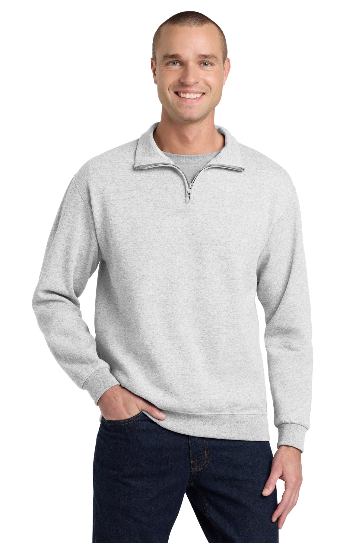 Custom Embroidery or DTF Print - Jerzees ® - NuBlend ® 1/4-Zip Cadet Collar Sweatshirt. 995M