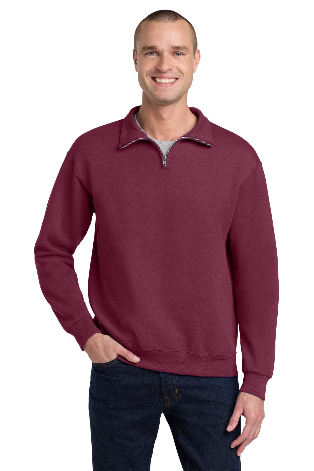 Custom Embroidery or DTF Print - Jerzees ® - NuBlend ® 1/4-Zip Cadet Collar Sweatshirt. 995M
