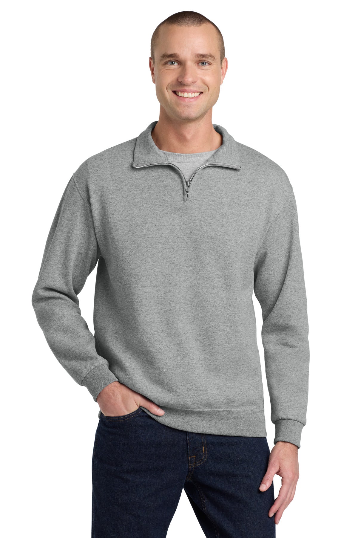 Custom Embroidery or DTF Print - Jerzees ® - NuBlend ® 1/4-Zip Cadet Collar Sweatshirt. 995M