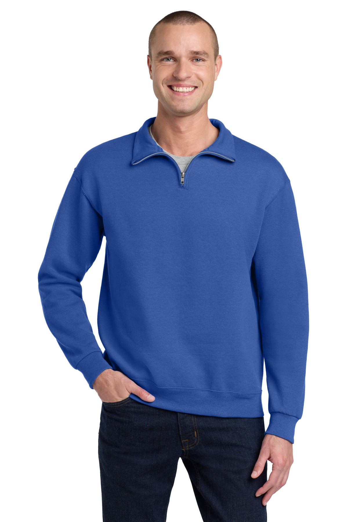 Custom Embroidery or DTF Print - Jerzees ® - NuBlend ® 1/4-Zip Cadet Collar Sweatshirt. 995M