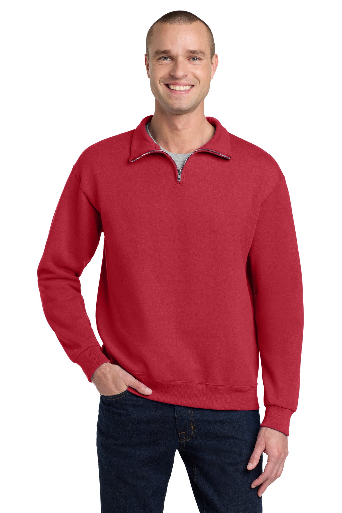 Custom Embroidery or DTF Print - Jerzees ® - NuBlend ® 1/4-Zip Cadet Collar Sweatshirt. 995M