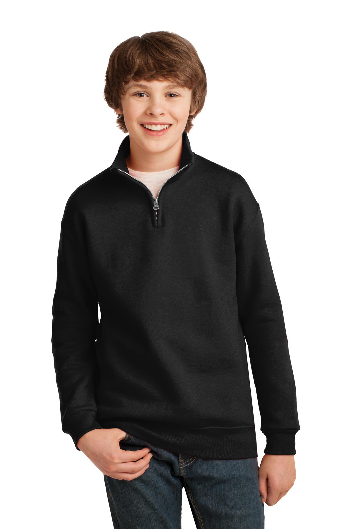 Custom Embroidery or DTF Print - DISCONTINUED Jerzees ® Youth NuBlend ® 1/4-Zip Cadet Collar Sweatshirt 995Y