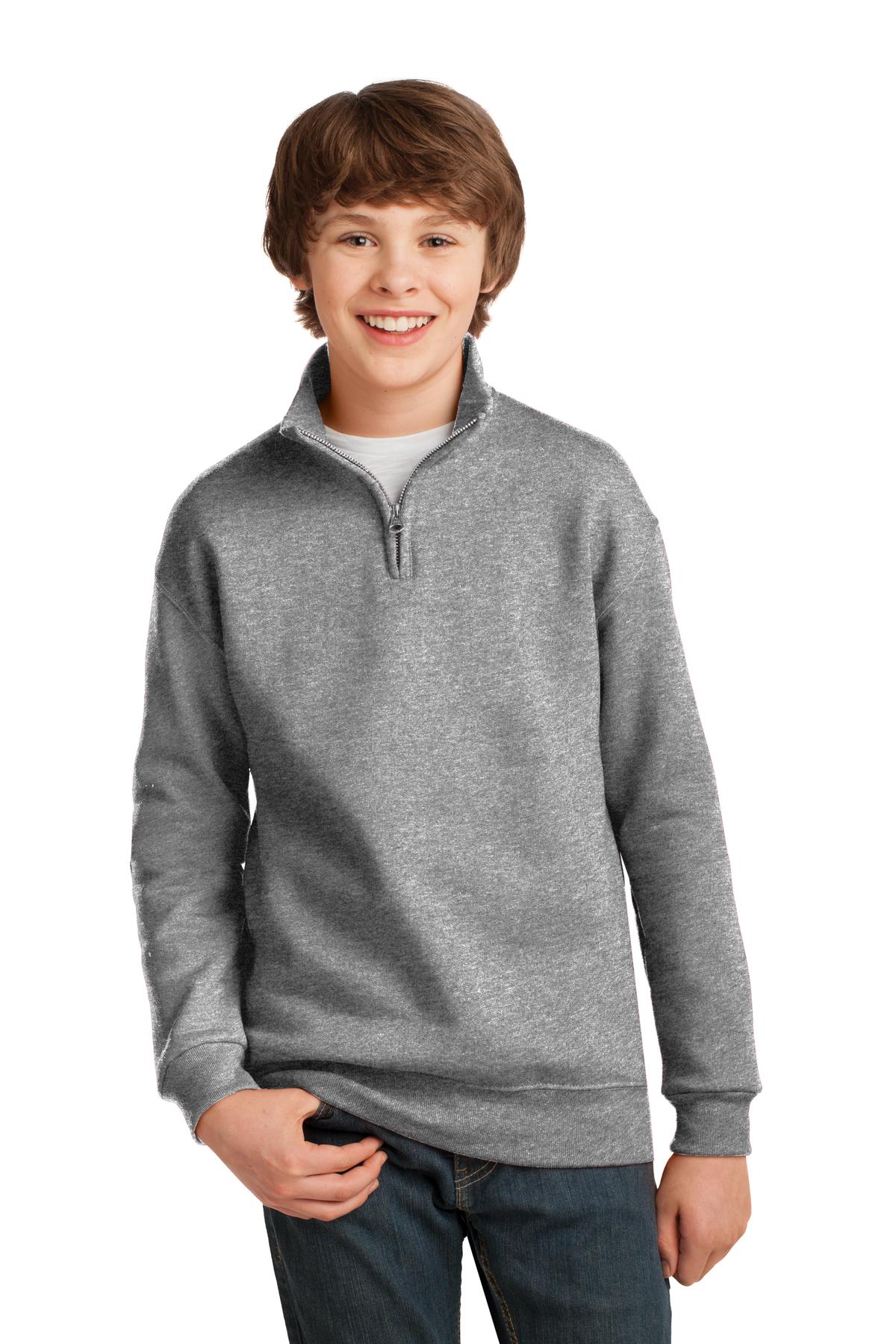 Custom Embroidery or DTF Print - DISCONTINUED Jerzees ® Youth NuBlend ® 1/4-Zip Cadet Collar Sweatshirt 995Y