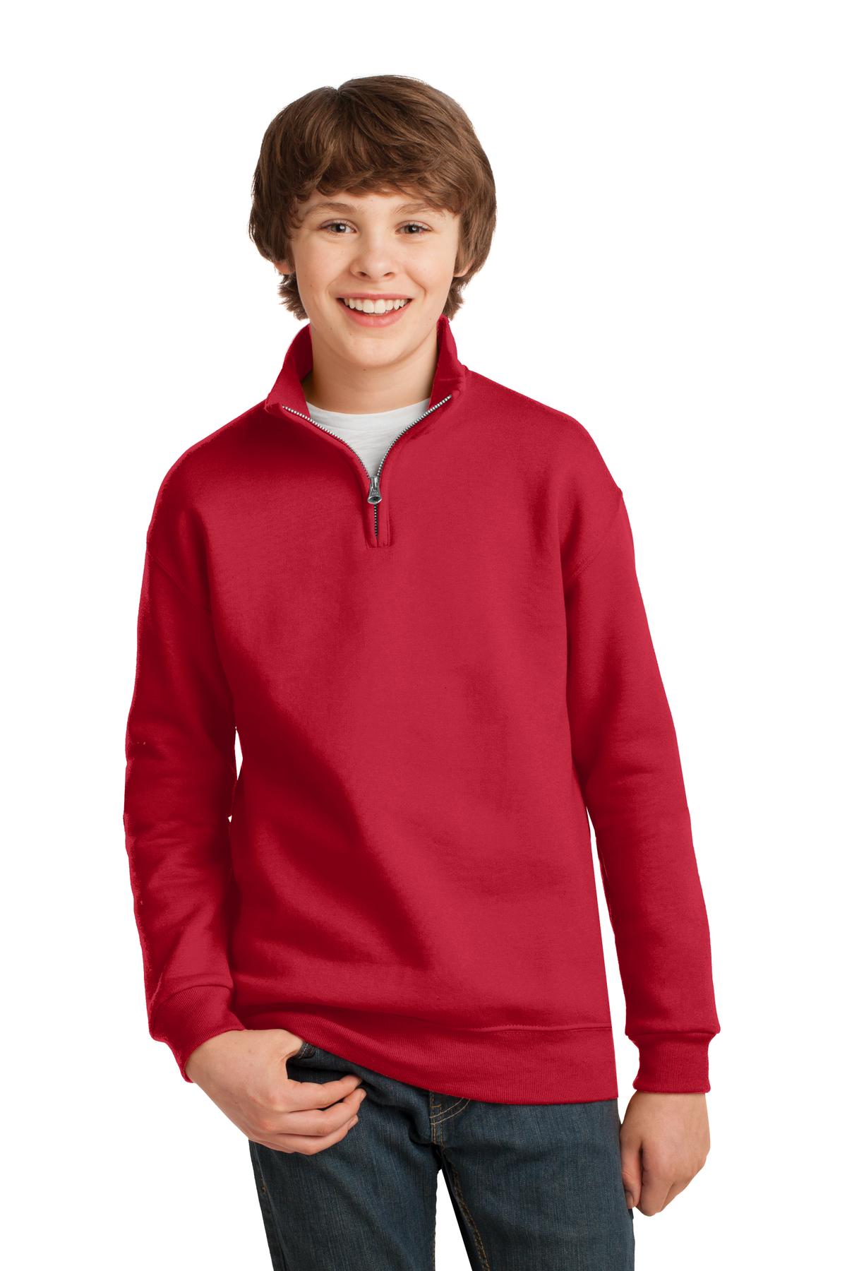 Custom Embroidery or DTF Print - DISCONTINUED Jerzees ® Youth NuBlend ® 1/4-Zip Cadet Collar Sweatshirt 995Y