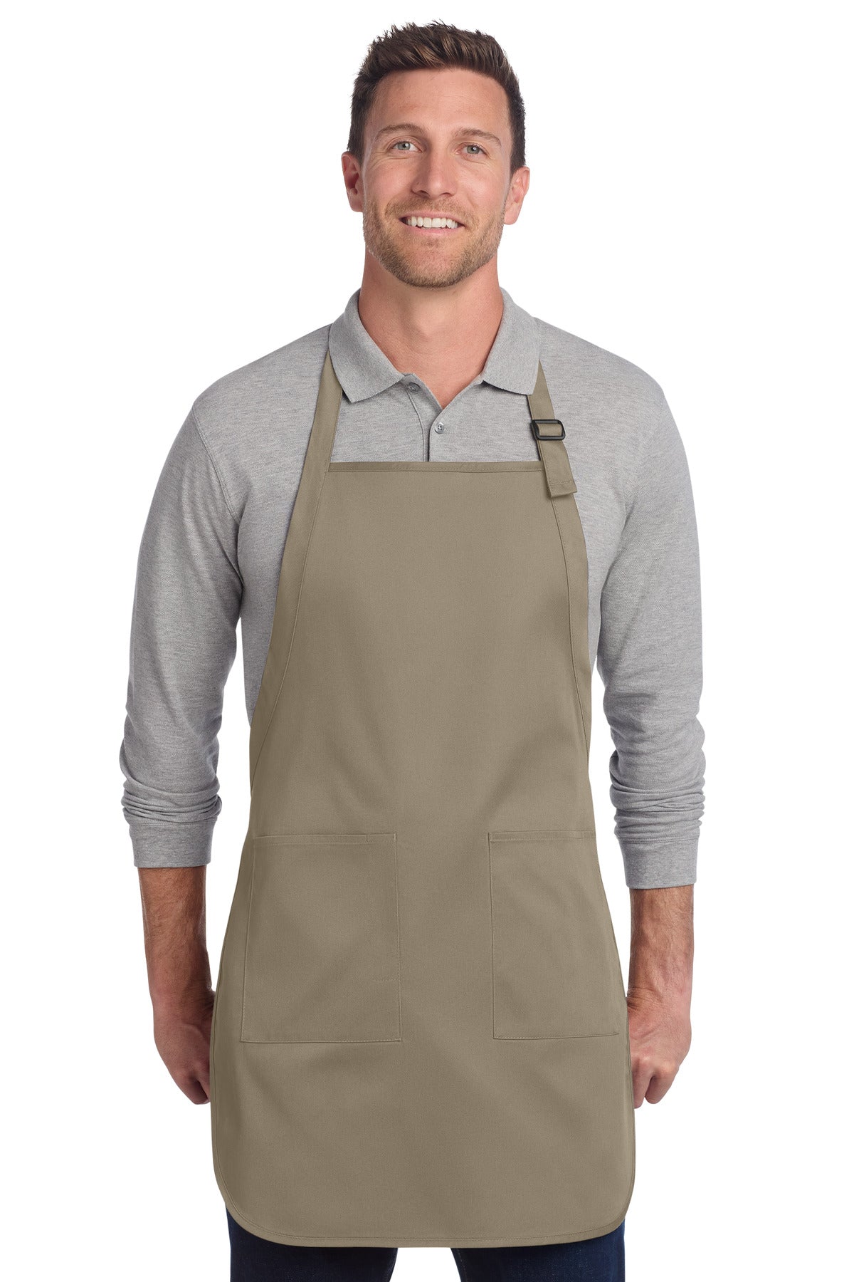 Custom Embroidery or DTF Print - Port Authority ® Full-Length Two-Pocket Bib Apron. A600