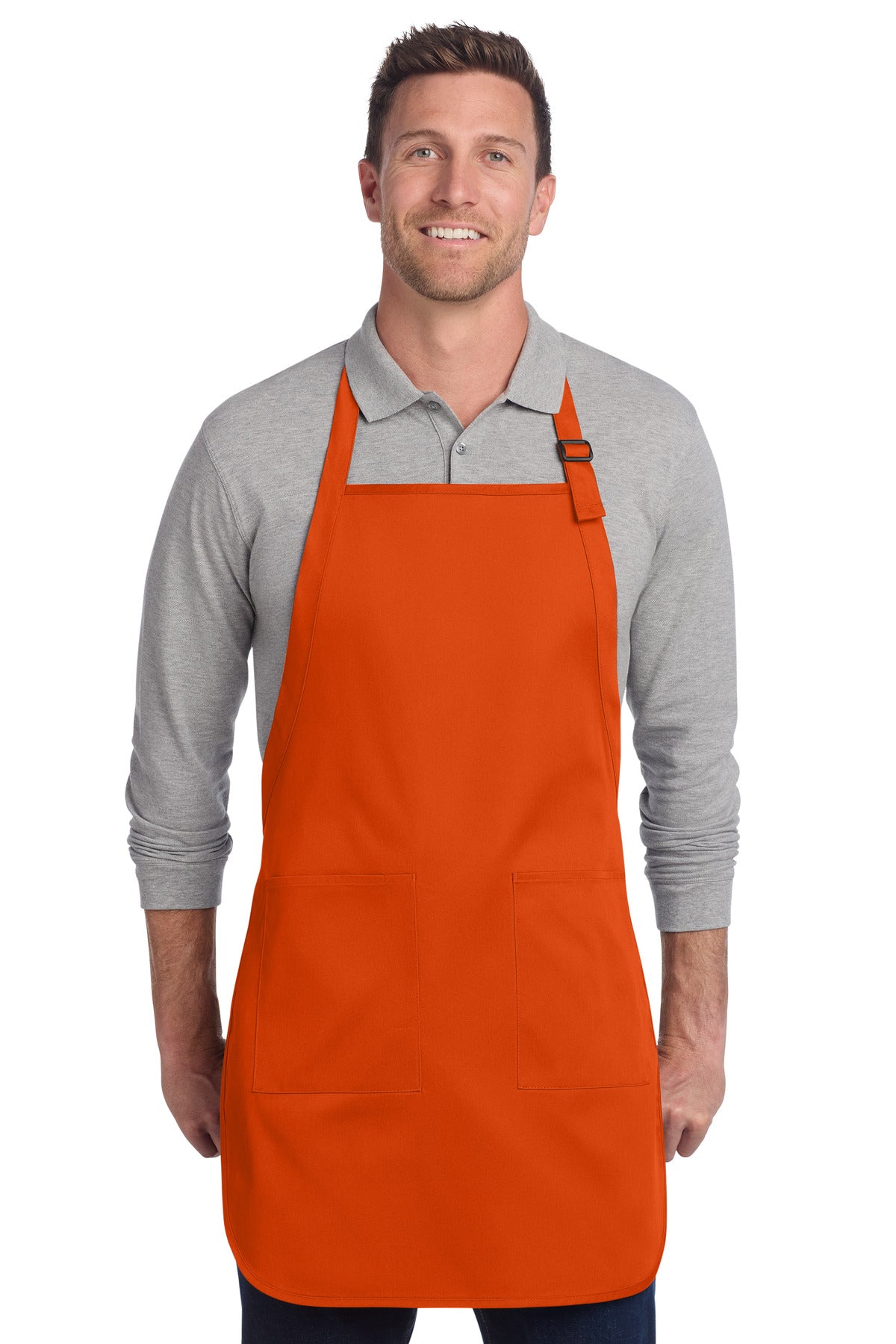 Custom Embroidery or DTF Print - Port Authority ® Full-Length Two-Pocket Bib Apron. A600