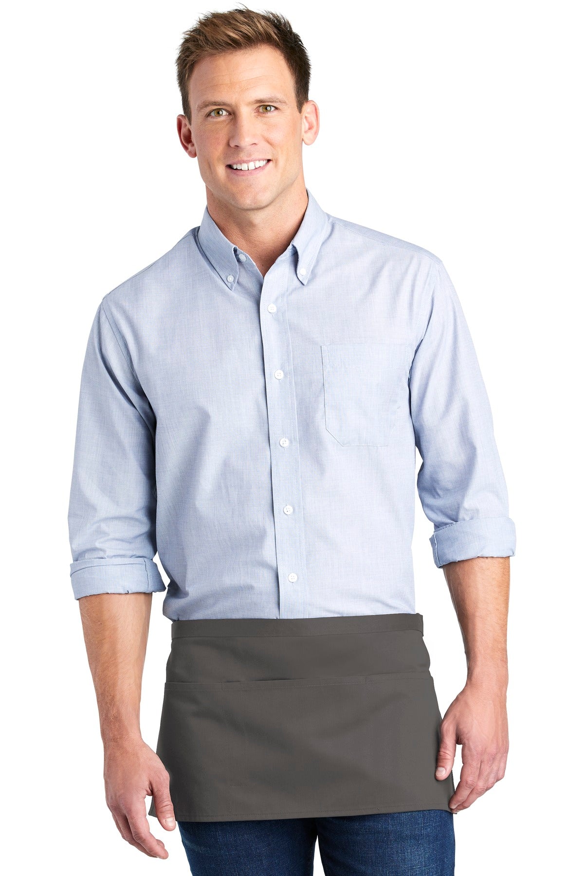 Custom Embroidery or DTF Print - Port Authority ® Three-Pocket Waist Apron. A602