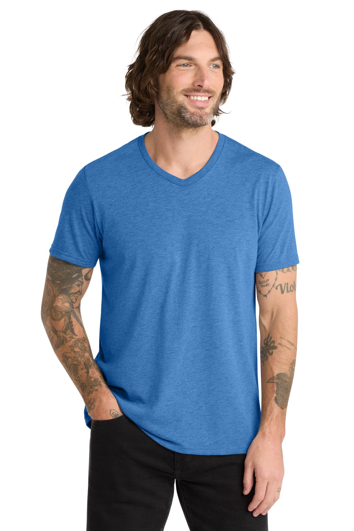 Custom Embroidery or DTF Print - Allmade ® Unisex Tri-Blend V-Neck Tee AL2014