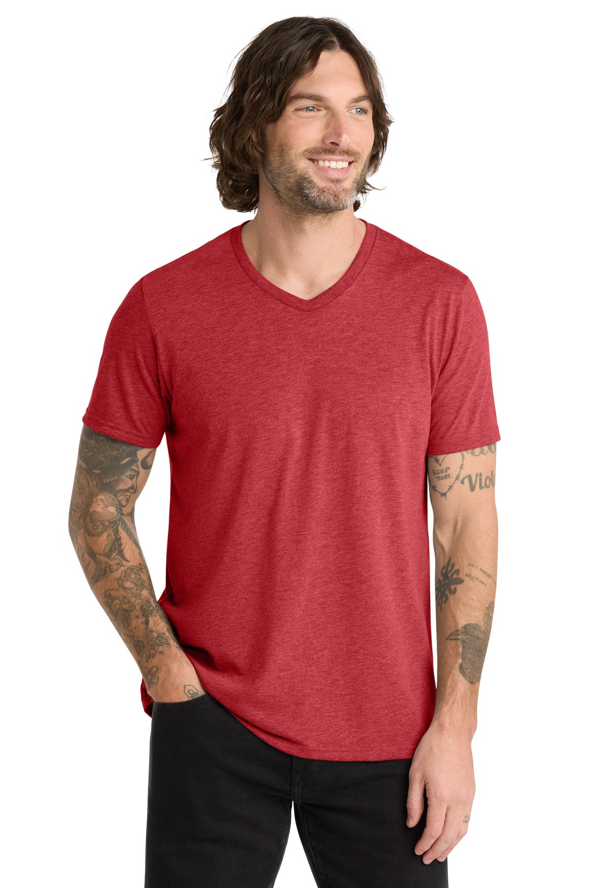 Custom Embroidery or DTF Print - Allmade ® Unisex Tri-Blend V-Neck Tee AL2014