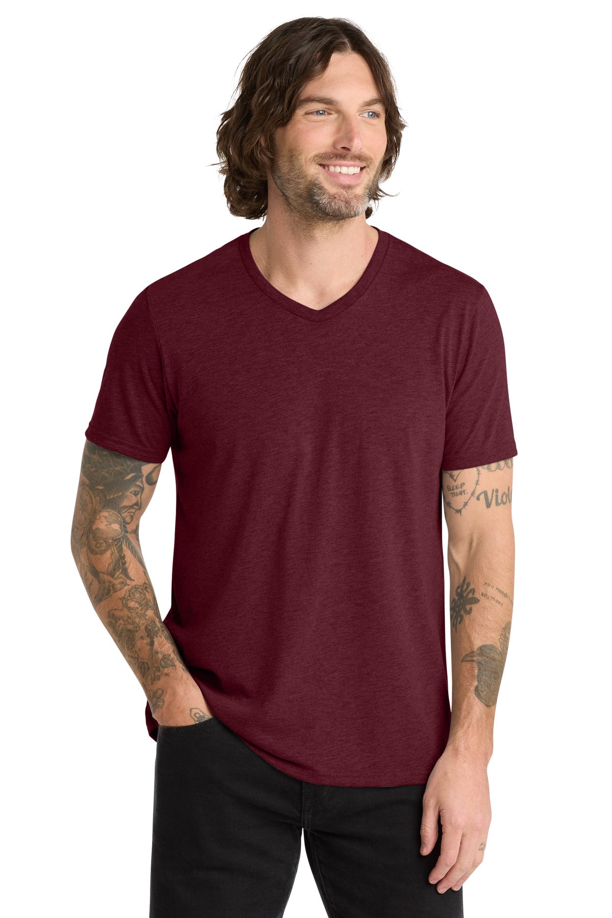 Custom Embroidery or DTF Print - Allmade ® Unisex Tri-Blend V-Neck Tee AL2014