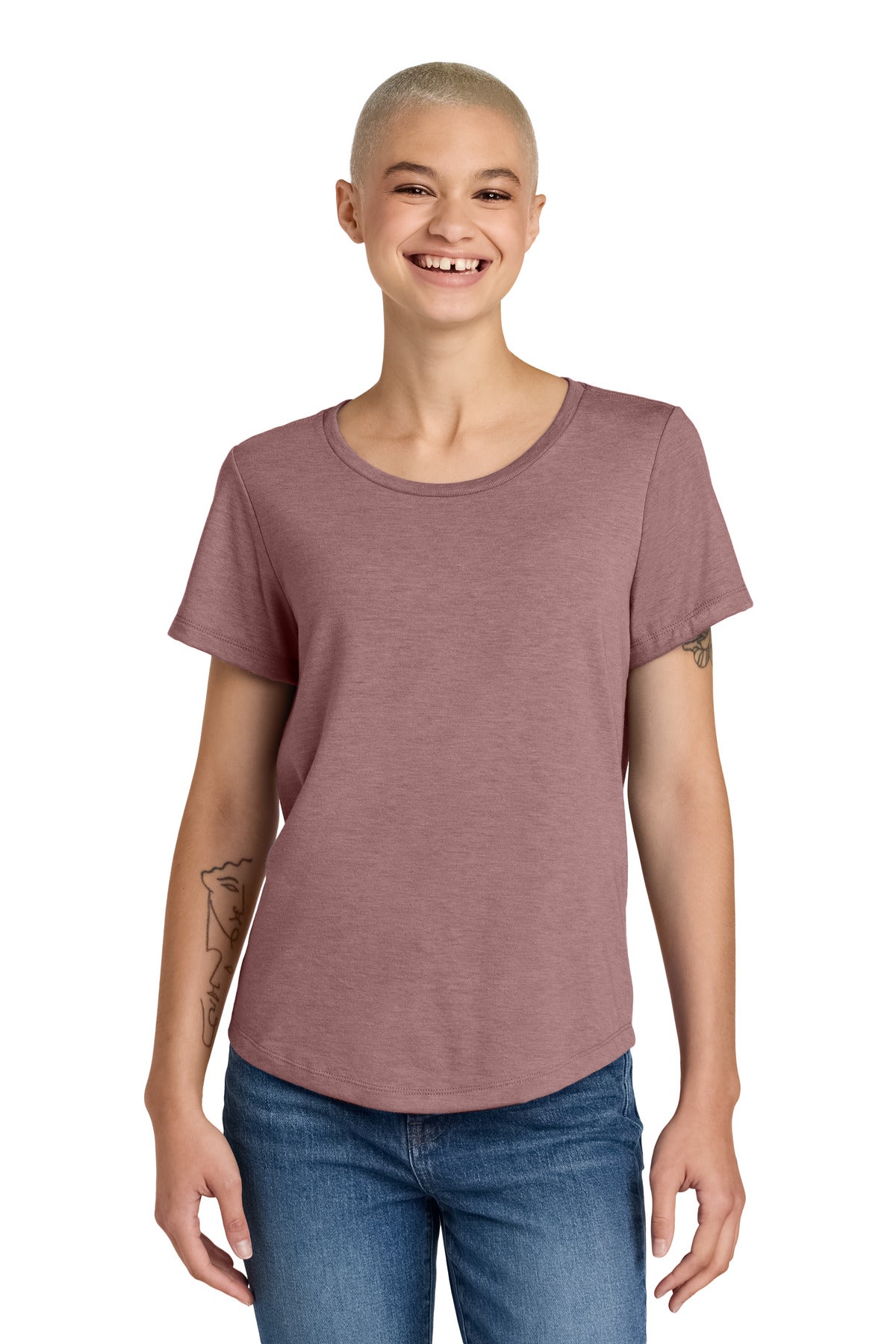 Custom Embroidery or DTF Print - Allmade ® Women's Relaxed Tri-Blend Scoop Neck Tee AL2015