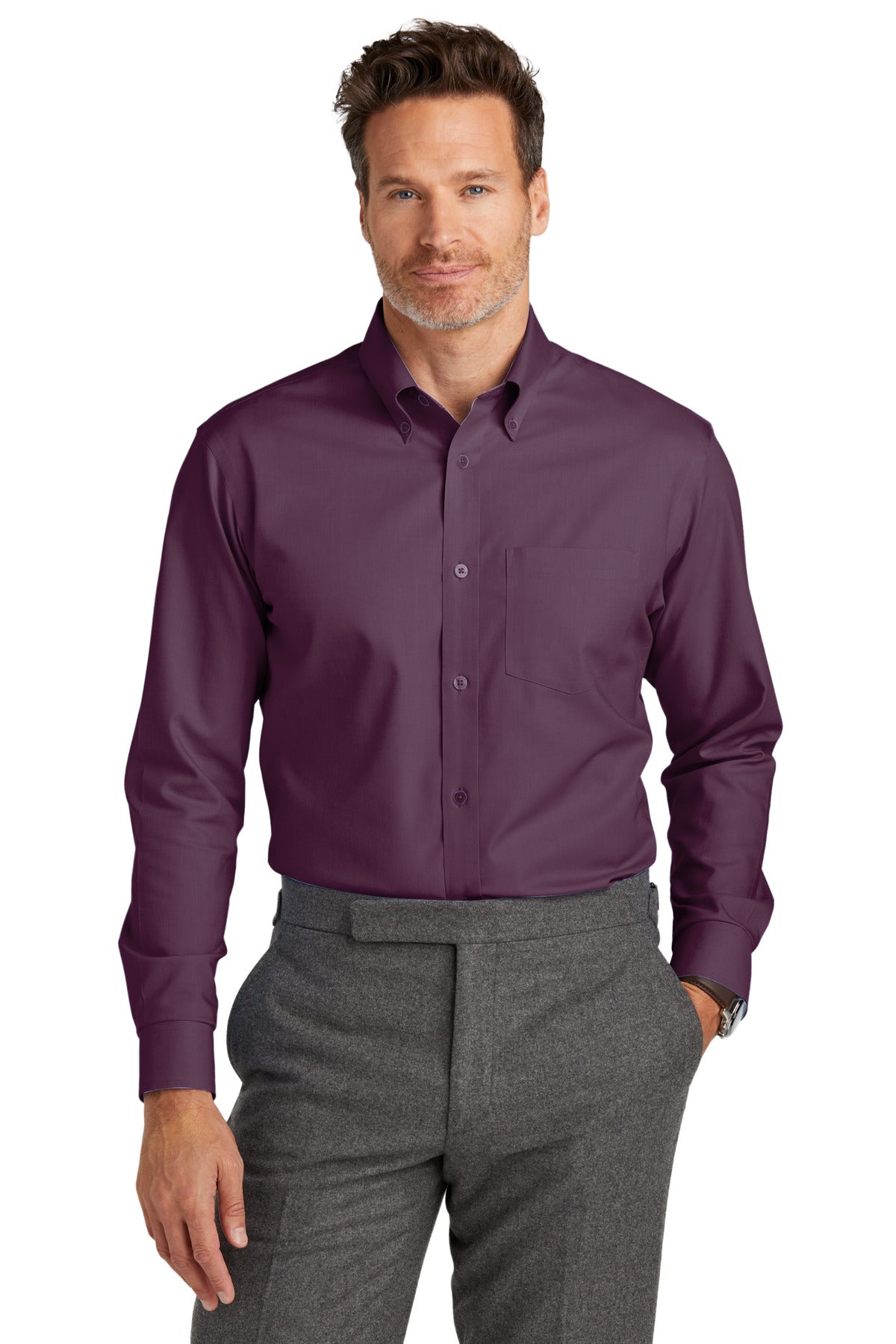 Custom Embroidered - Brooks Brothers© Wrinkle-Free Stretch Nailhead Shirt BB18002