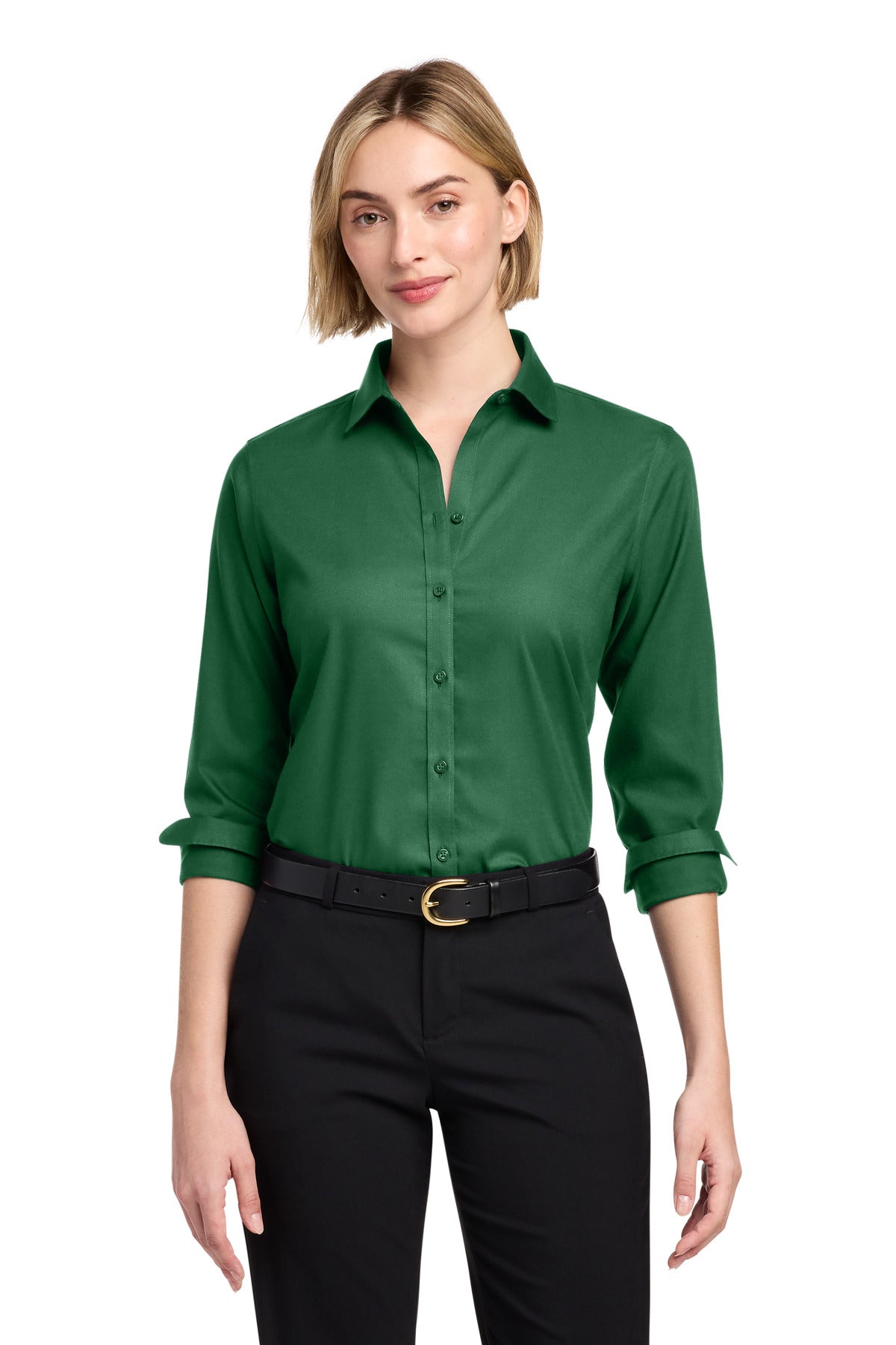 Custom Embroidery or DTF Print - Brooks Brothers ® Women's Wrinkle-Free Stretch Nailhead Shirt BB18003