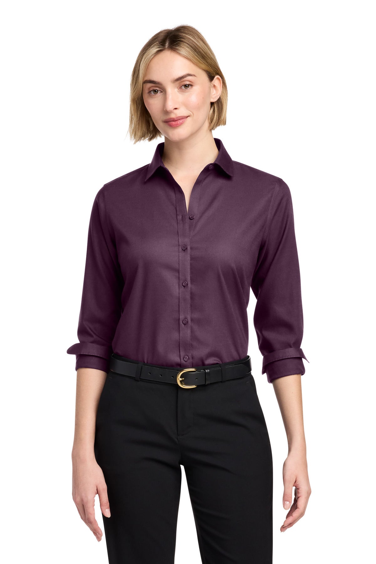Custom Embroidery or DTF Print - Brooks Brothers ® Women's Wrinkle-Free Stretch Nailhead Shirt BB18003