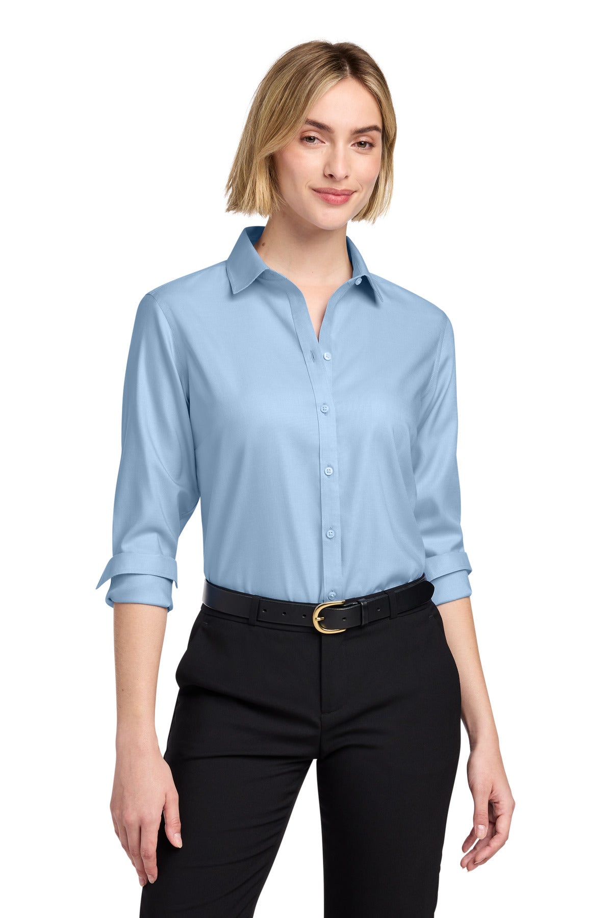 Custom Embroidery or DTF Print - Brooks Brothers ® Women's Wrinkle-Free Stretch Nailhead Shirt BB18003