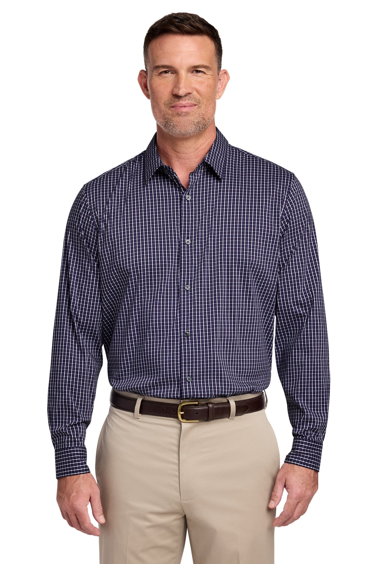 Custom Embroidery or DTF Print - Brooks Brothers ® Tech Stretch Patterned Shirt BB18006