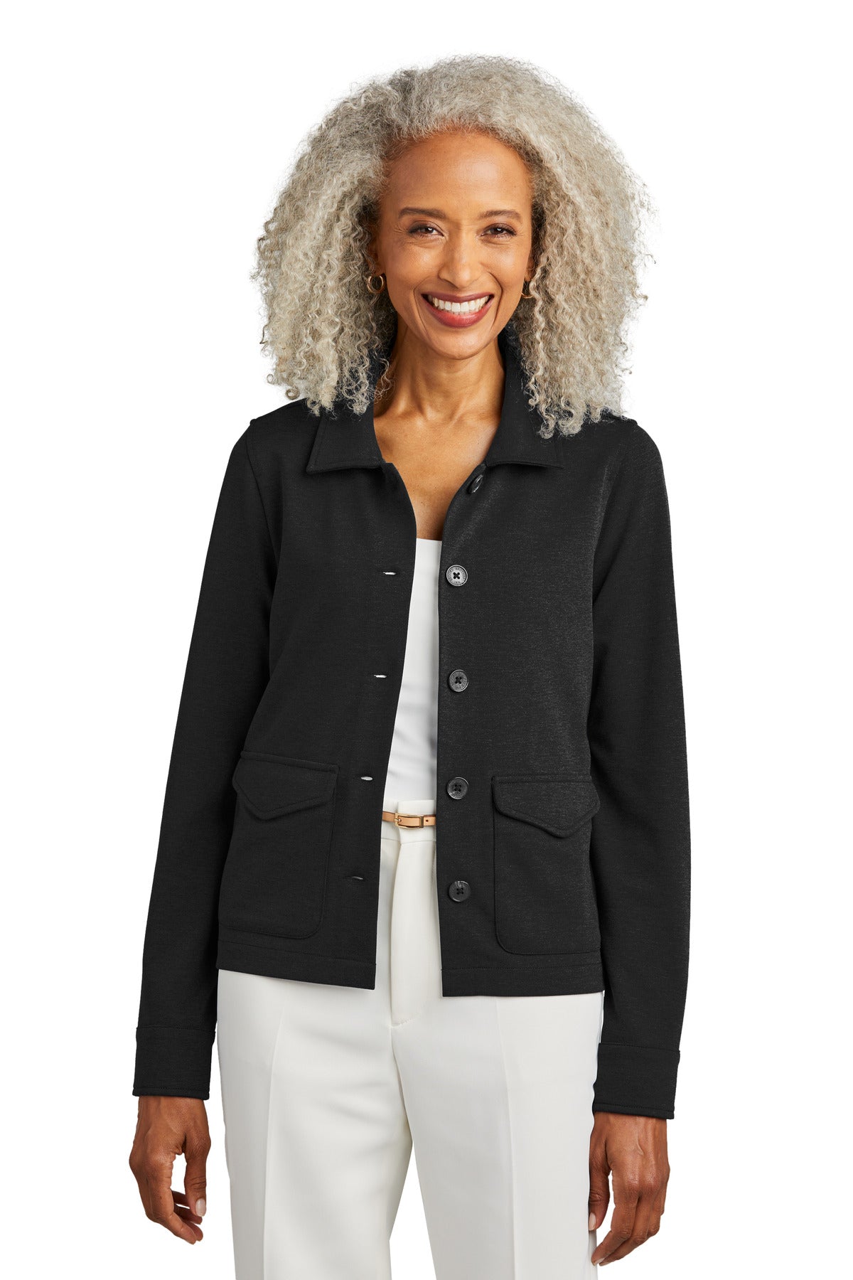 Custom Embroidered - Brooks Brothers© Women's Mid-Layer Stretch Button Jacket BB18205
