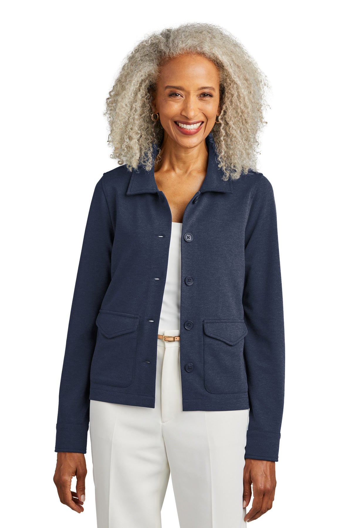 Custom Embroidered - Brooks Brothers© Women's Mid-Layer Stretch Button Jacket BB18205