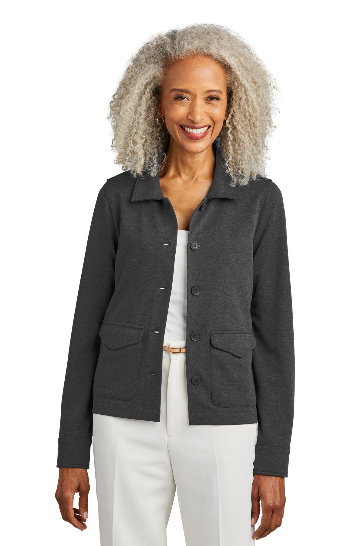 Custom Embroidered - Brooks Brothers© Women's Mid-Layer Stretch Button Jacket BB18205