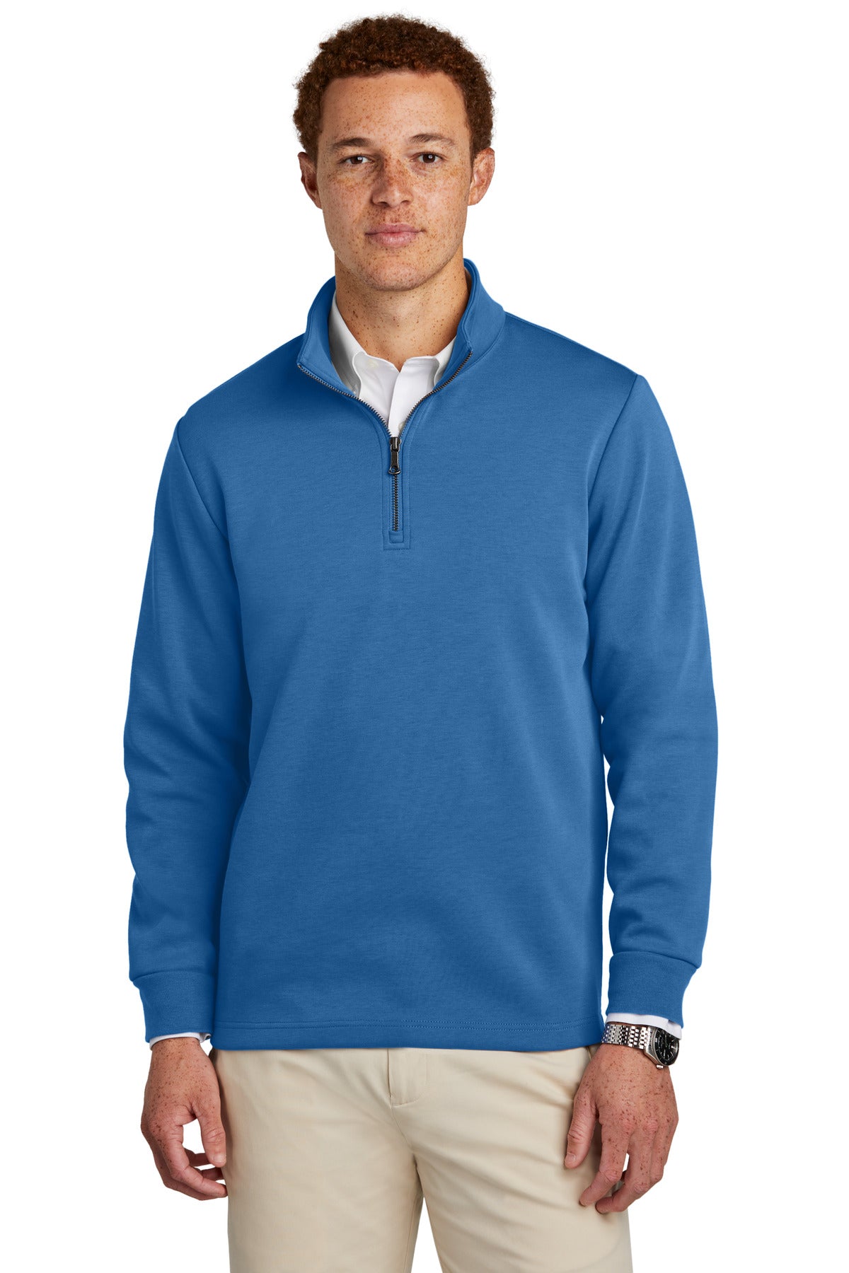 Custom Embroidered - Brooks Brothers© Double-Knit 1/4-Zip BB18206