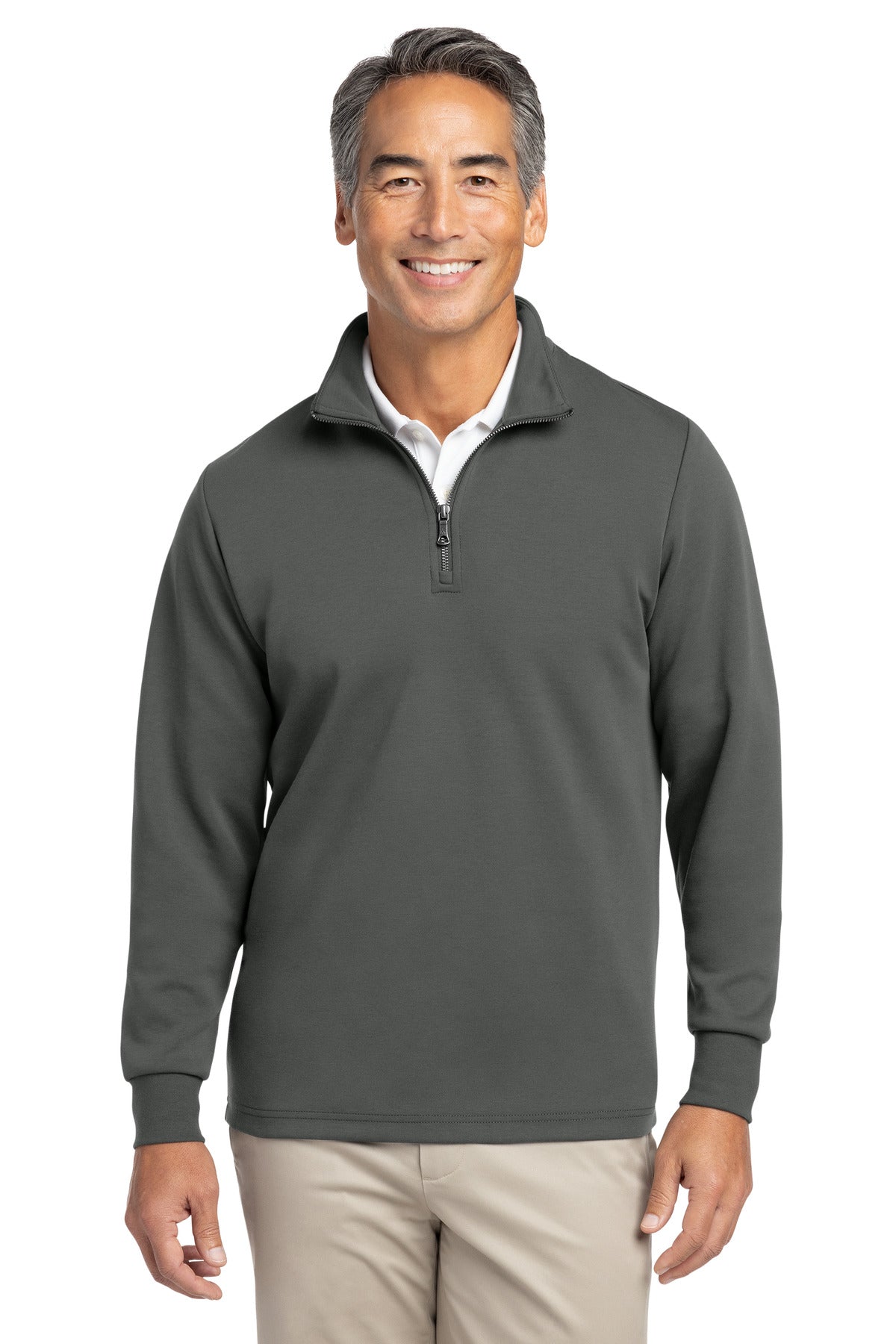 Custom Embroidery or DTF Print - Brooks Brothers ® Double-Knit 1/4-Zip BB18206