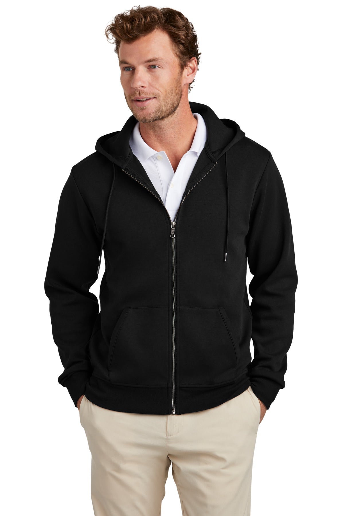Custom Embroidered - Brooks Brothers© Double-Knit Full-Zip Hoodie BB18208