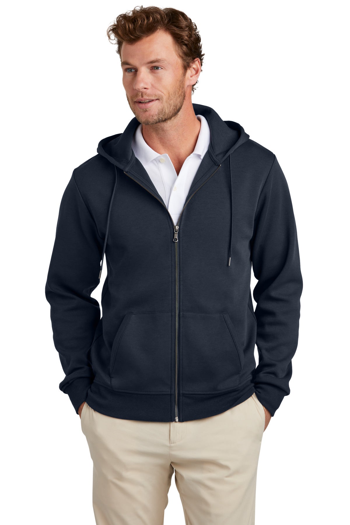 Custom Embroidered - Brooks Brothers© Double-Knit Full-Zip Hoodie BB18208