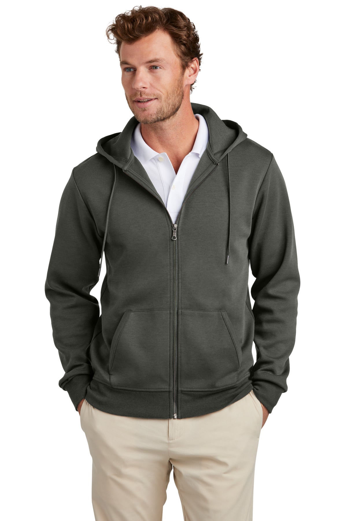 Custom Embroidered - Brooks Brothers© Double-Knit Full-Zip Hoodie BB18208