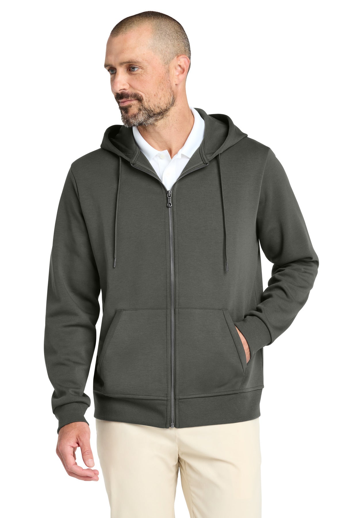 Custom Embroidery or DTF Print - Brooks Brothers ® Double-Knit Full-Zip Hoodie BB18208